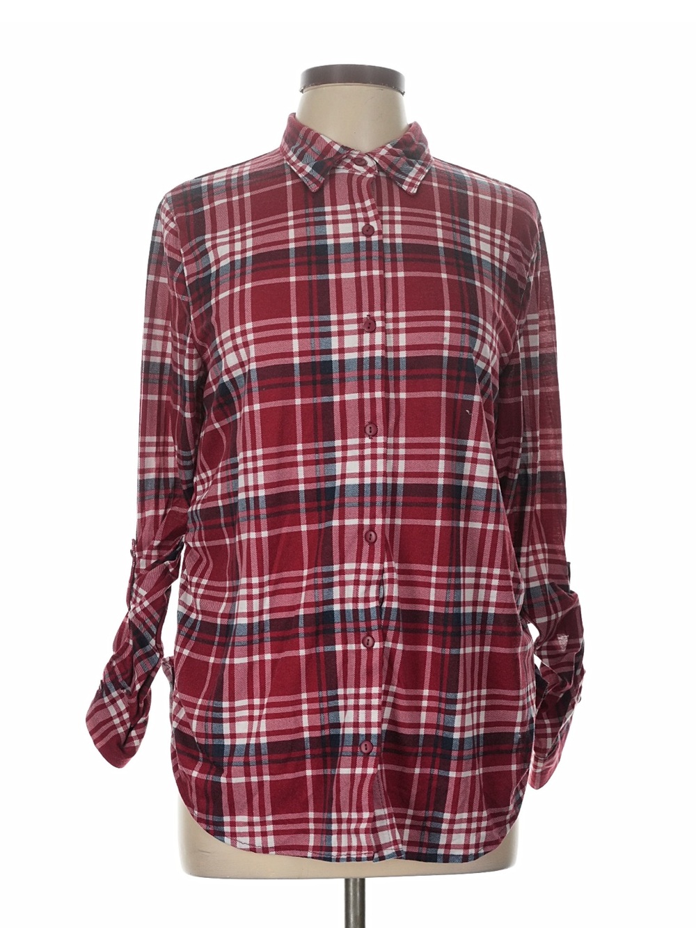 EDEN & OLIVIA Red Plaid Button-Up Shirt Size Large